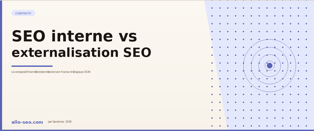 Comparatif SEO interne vs externalisation SEO 2026 — France et Belgique