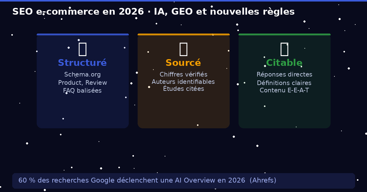 SEO e-commerce en 2026 : les 3 piliers du GEO (Generative Engine Optimization)