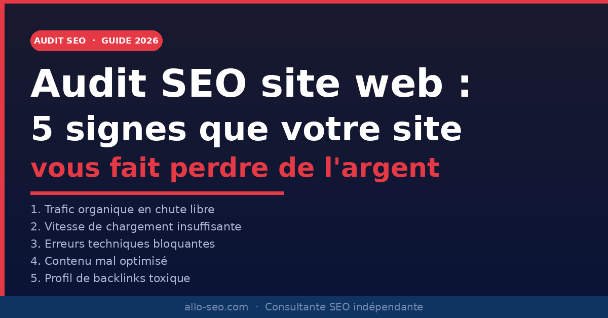 Audit SEO site web : 5 signes d'un site qui ne performe pas