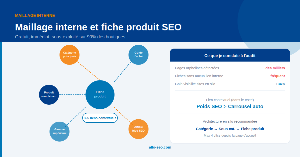 maillage interne fiche produit SEO boutique en ligne architecture silo