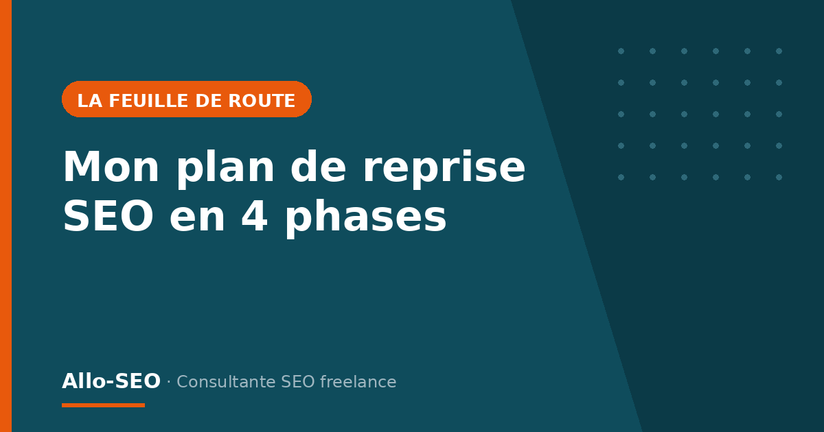 Plan de reprise SEO en 4 phases : audit, technique, contenu, netlinking