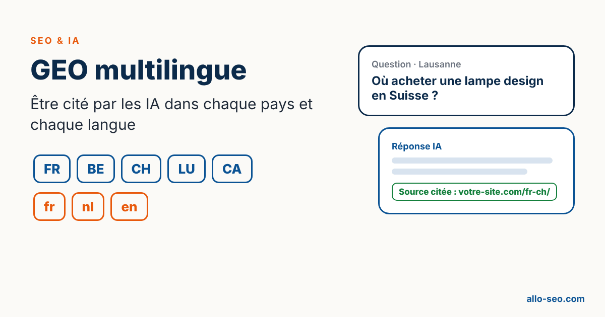 GEO multilingue : une IA cite la version suisse d’un site pour une question posée à Lausanne